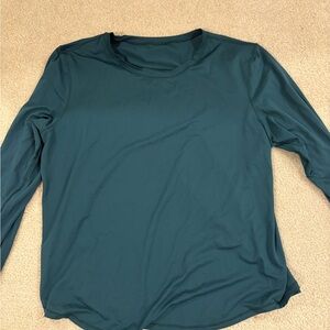 Lululemon high-neck run and train Teal Long Sleeve Women's Top